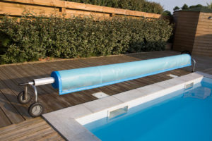 Swimming pool cover detail for protection and heat the water Swimming pool cover detail for protection and heat the water