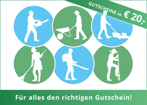 Schenke Geräte und Service Gutscheine. Die idealen Geschenke für Wald und Gartenenthusiasten